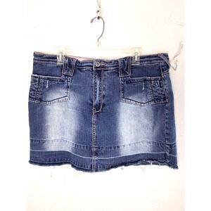 Y2K Vanilla Jeans Mini Skort Size 20 Pink‎ Stitching Indie Sleaze Grunge Skater